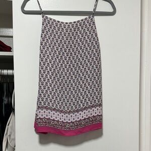 LOFT Patterned Tank Top with Pink Accents